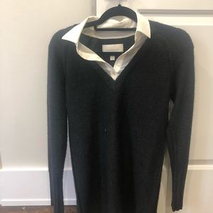 Long sleeve gray sweater dress